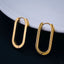 Long Oval Stainless Steel Anti Tarnish 18K Gold Hoop Earring Pair Bulk