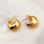 Tiny Crescent Stainless Steel Anti Tarnish 18K Gold Hoop Earring Bulk