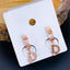Letter D CZ Rose Gold Stainless Steel Hoop Drop Earring Bulk