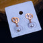 Luxury Rose Gold Pearl Stainless Steel Drop Earring For Women Bulk