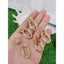 Dual Links Geometric 18K Gold Chain Link Dangling Hoop Earring Bulk