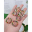 Rainbow Multi Color Pear Cubic Zirconia 18K Gold Stud Earring Bulk