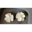 White Oyster CZ Pearl 3D Petal Flower Copper Stud Earring Bulk