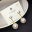 Dual Pearl Cubic Zirconia 18K Gold Dangling Drop Earring Women Bulk