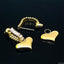 Baguette Heart CZ 18K Glossy Gold Dangling Drop Earring Bulk
