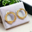 3D Layers 18K Gold Anti Tarnish Geometric Stud Dangler Earring Bulk
