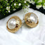 12 Mm Pearl Beaten 18K Gold White Anti Tarnish Stud Earring Women Bulk