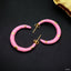 Pink Enamel 18K Gold Anti Tarnish Hoop Earring For Women Bulk