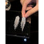 7 Tassels Baguette Cubic Zirconia Silver Anti Tarnish Earring Bulk