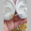 Triple Fan Cubic Zirconia 18K Gold Anti Tarnish Hoop Earring Bulk