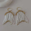 Tassel Pearl White 18K Gold Anti Tarnish Dangler Earring Women Bulk
