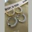 Pearl White 18K Gold Anti Tarnish Hoop Earring Pair For Women Bulk