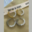 Ball Pearl White 18K Gold Anti Tarnish Hoop Earring Pair Women Bulk