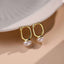 Ball Pearl White 18K Gold Anti Tarnish Hoop Drop Earring Pair Bulk