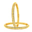 Ball American Diamond CZ 22K Gold Plated Brass Bangle Pair Women Bulk