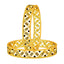 Floral Leaf Maroon American Diamond Cz 22K Gold Bangle Pair Women