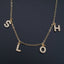 Alphabets Initial Letter American Diamonds Gold Copper Necklace Pendant Chain For Women