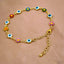 Daisy Sunflower Evil Eye Charms 18K Gold Copper Bracelet Women Bulk