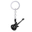Stainless Steel Black Guitar Key Chain Key Ring Bulk
