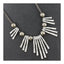 Tribal Oxidized Antique Silver Plated CZ Necklace Bulk