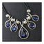 Stylish Fashion Blue Crystal CZ American Diamond Silver Necklace Bulk