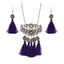 Tassel Dangle Filigree Oxidise Triba German Silver Necklace Earring