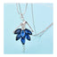 Dancing Doll Crystal Blue Silver Western Party Sweater Chain Necklace