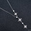 Stainless Steel Silver Cubic Zirconia Star Necklace Chain Women Bulk