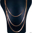 Triple Layer Smooth Snake Rose Gold Stainless Steel Chain Necklace for Women