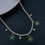 Green Flower Tennis Solitaire CZ 18K Gold Charms Necklace Bulk