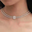 Dual Layer Emerald Cut Cubic Zirconia Solitaire Tennis Necklace Bulk