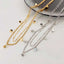 Dual Layer Gold Anti Tarnish Stainless Steel Charm Necklace Chain Bulk