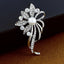 Flower Bouquet Ad Cz Crystal Pearl Silver Brooch Badge Pin Needle