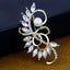 Flower Bouquet CZ Pearl Rose Gold Brass Brooch Badge Pin Needle Bulk