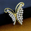 Butter Fly Cubic Zirconia CZ Gold Brass Brooch Badge Pin Needle Bulk