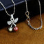 Bow Pink American Diamond Pearl Necklace Pendant Chain Bulk