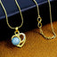 Heart CZ 18K Gold Blue CZ Pearl Necklace Pendant Chain Bulk