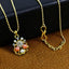 Floral 18K Gold American Diamond Pearl Necklace Pendant Chain Bulk