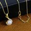 Casual 18K Gold Plated CZ Pearl Necklace Pendant Chain Bulk