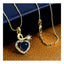 Heart 18K Gold Black CZ Pearl Necklace Pendant Chain Bulk