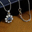 Flower CZ Black American Diamond Pearl Necklace Pendant Chain Bulk