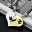 Valentine Heart Gold Silver Stainless Steel Couple Chain Pendant Combo