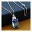 Cool Sea Blue Shades Austrian Crystal Slider Pendant Necklace Chain