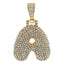 Hip Hop Iced Out Iced Out Alphabet Initial Letter R 18K Gold Stainless Steel Pendant Women Men