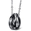 Couple Lovers Stainless Steel CZ Rings Pendant Chain Bulk