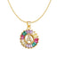 Initial Alphabet Large Letter Cubic Zirconia Cz 18K Gold Pendant Chain Necklacelocket