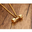Dumbbell Gold Necklace Pendant Chain Bulk