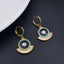 Evil Eye 18K Gold Black Brass Hoop Earring Pair For Women Bulk