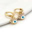 Evil Eye 18K Gold White Brass Hoop Earring Pair For Women Bulk