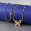Cute Butterfly Charms Aaa CZ 18K Gold Necklace Pendant Chain Girl Bulk
